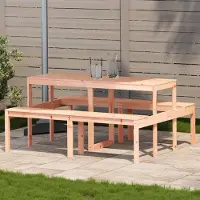 LTPRTZ Mesa de picnic Madera - Muebles de exterior Muebles de jardín - Comedor al aire libre - Madera de maciza Douglas - 160 cm - Madera natural