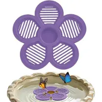 Markenlos Dispensador de agua en forma de flor para abejas, color púrpura, 19,3 cm, para jardín