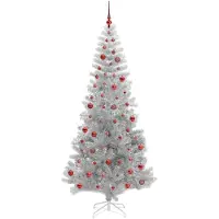 vidaXL Árbol de Navidad plateado, 210 cm, material: PET