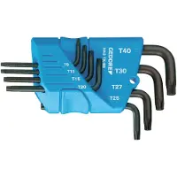 Gedore Juego de destornilladores de ángulo en soporte, 8 piezas, con puntas TORX T10-T45, H 43, TX-08