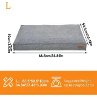 StarTech.com Cama para perros - Alfombra para transportines de perros - Talla L - Impermeable - Funda de lino - Lavable a máquina - Base de espuma suave - Gris