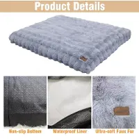 StarTech.com Cama para perro, ideal para transportines - Tamaño M: 76 x 51 x 10 cm - Impermeable - Lavable - Fabricada en nylon suave - Color gris
