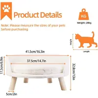 StarTech.com Sofá para mascotas: Cama elevada para gatos y perros pequeños, impermeable, con cojín desmontable, estructura de madera, 41,5 cm de altura