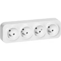 ORNO Toma Cuádruple N/t Todo 2p+z Schuko Ip20 Blanco