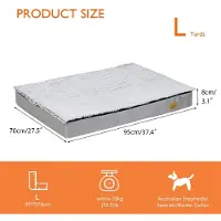 StarTech.com Cama para perros - Sofá ortopédico para perros - Talla L - Relleno de espuma suave - 100% algodón - Funda desmontable - Lavar a mano