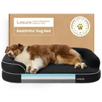 Merkloos Cama ortopédica para perro - Espuma viscoelástica - Funda impermeable - Para perros grandes y mayores
