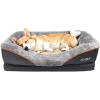 Merkloos Cama ortopédica para perros - Espuma viscoelástica - Funda lavable desmontable - 80 x 56 x 18 cm - Para perros pequeños y medianos
