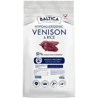 BALTICA , alimento seco hipoalergénico para perros de razas pequeñas, con venado y arroz. 12 kg