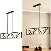 StarTech.com Lámpara de techo - Lámpara colgante moderna con casquillo E27 - Altura ajustable - Regulable - Metal negro - Bombilla no incluida