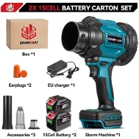 StarTech.com Soplador de hojas a batería - Modelo X50 - Motor sin escobillas - Función 2 en 1: soplado y aspiración - 3500 W - 350 m/s - 2 baterías de 4,5 Ah