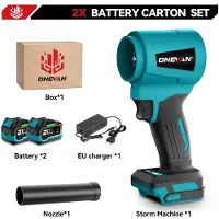 StarTech.com Soplador turbo eléctrico - Modelo X50, funciona con batería - Sin escobillas - 4000 W - 400 m/s - 300.000 RPM - 3 velocidades - 2 baterías + 1 cargador