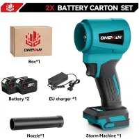 StarTech.com Soplador de hojas Turbo X50: Funciona con batería, motor sin escobillas, 4000 W, 400 m/s, 300.000 RPM, 2 baterías + 1 cargador