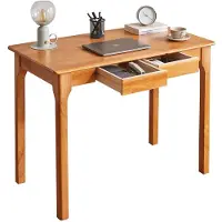 Merkloos Escritorio de madera maciza - 100 cm - Madera de caucho maciza - 2 cajones - Color cereza