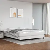 Markenlos Colchón de muelles ensacados, colchón, colchón de somier, colchones para cama, colchón de muelles, blanco, 160x200x20 cm, revestimiento de cuero sintético