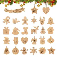 Zaltino Calendario de Adviento de madera con números, 24 unidades, decoración navideña