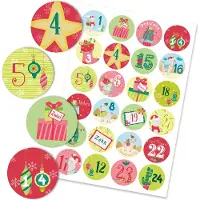Zaltino 24 etiquetas adhesivas con forma de llama, número 48, de 4 cm, para calendarios de adviento
