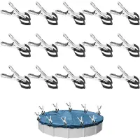 Merkloos Clips para cubierta de piscina, 15 unidades – Clips de plástico para lonas de piscina, láminas de invernadero y lonas, color negro
