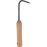 Markenlos Herramienta de jardinería para bonsái, gancho para raíces, hierro, mango de haya, 22 cm, para aflojar raíces