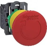 Schneider Electric XB5AS8444 - Interruptor de presión, color rojo