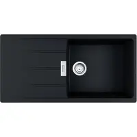 Franke Fregadero empotrable Maris, modelo CNG 611-100, de fragranito, color Onyx, con mando de giro de acero inoxidable, a partir de 60 cm. Referencia: 114.0682.503.