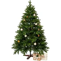 Merkloos Árbol de Navidad artificial - Nordmann - 150 cm - Con 200 luces LED blanco cálido - Ignífugo