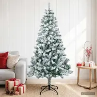 Syfax Árbol de Navidad artificial 180 cm PVC y Acero Verde y blanco