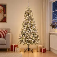 Syfax Árbol de Navidad Artificial con Adorno 180 cm 300 LED