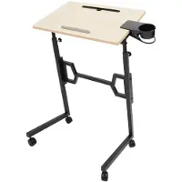 StarTech.com Mesa de pie ajustable para portátil - Altura regulable de 74 a 106 cm - Ruedas con freno - Portátil - Para trabajar sentado o de pie - Capacidad de carga: 91 kg - Ideal para teletrabajo