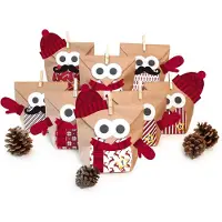 Merkloos Calendario de adviento - Kit de manualidades - 24 bolsitas - Papel kraft - 14 x 6 x 22 cm - Navidad