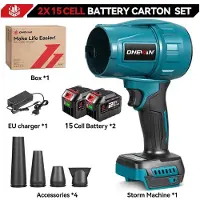 StarTech.com Soplador de hojas turbo - X50 - Motor sin escobillas, turbosoplador - 3500 W - 350 m/s - 300.000 RPM - 3 velocidades - Juego con 2 baterías de gran capacidad