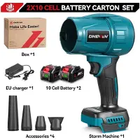 StarTech.com Soplador turbo eléctrico - Modelo X11 - Funciona con batería - Motor sin escobillas - 3500 W - 350 m/s - 300.000 RPM - 2 baterías