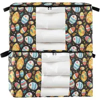 LTPRTZ Cajas de almacenamiento bajo la cama - Bolsas de almacenamiento - Ropa de almacenamiento - Gran capacidad - 2 Pcs 95L - Negro