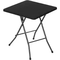 StarTech.com Mesa plegable para jardín - Mesa para camping - 61 x 61 x 73 cm - Cuadrada - Fabricada en HDPE y metal - Plegable - Capacidad de carga: 50 kg - Color: negro