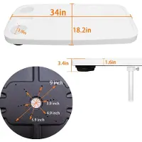 StarTech.com Plato de mesa desmontable para autocaravana - 86 x 46 cm - Ligero - Impermeable - Resistente a los arañazos - Ideal para autocaravanas, barcos y yates - Blanco