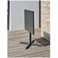 CITY GARDEN Mesa plegable para exteriores "", color antracita, 70 x 70 cm, mesa con estructura de acero y tablero plegable, estilo bistró