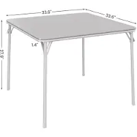 StarTech.com Mesa plegable para comer - Mesa de jardín - Estructura de metal - Tablero de imitación cuero - Para 6 personas - Gris, forma cuadrada