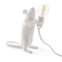 Seletti Ratón Bombilla LED lámpara decorativa USB vertical blanco